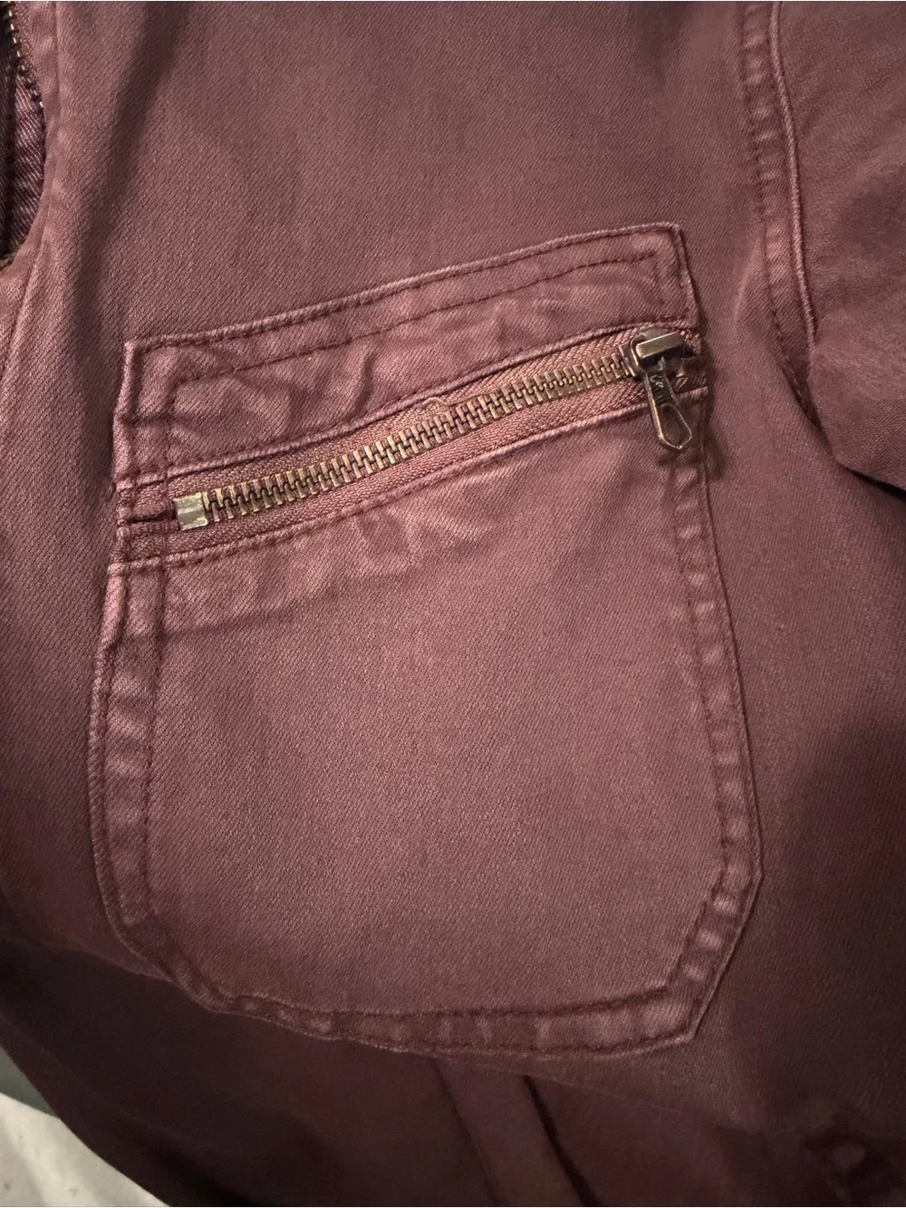 Free People Lennox Jumpsuit Sz  Small Utility Pockets Burgundy Brown Bitter Bark